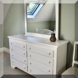F48. White mirrored double dresser. 